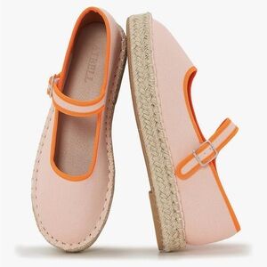 Women's Mary Jane Espadrilles Canvas Platform Flats with Buckle Strap